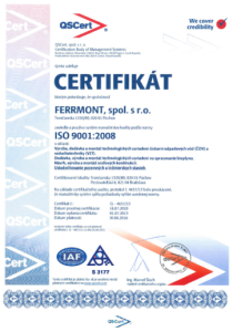 Certificate ISO 9001:2008 (SK)